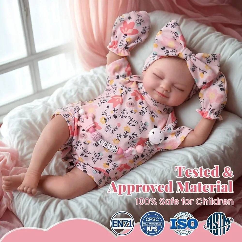 🆕17inch Full Body Silicone Newborn Baby Dolls Poseable Limbs Reborn Girl